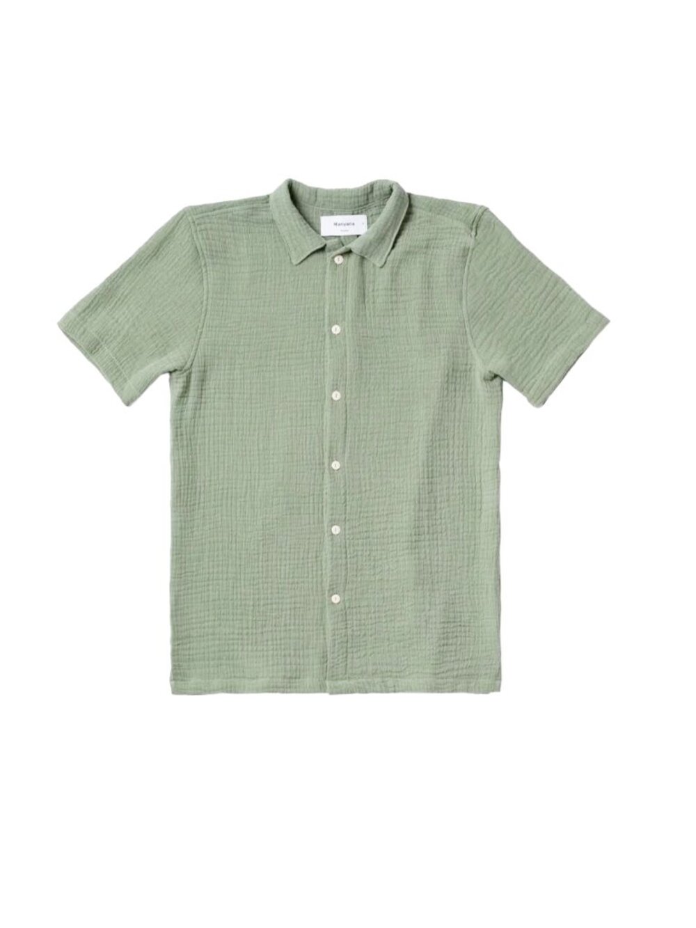 Manyana Mexico Men's Light Green Gauze Cotton Button Down Shirt Size S